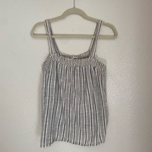 Light blue white cream stripped tank top medium
